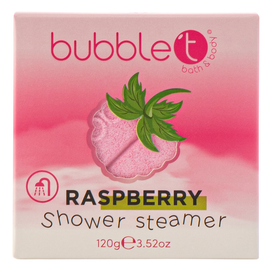 Fruitea Raspberry Shower Steamer, 120 g BubbleT Badbomber, badskum & badolja
