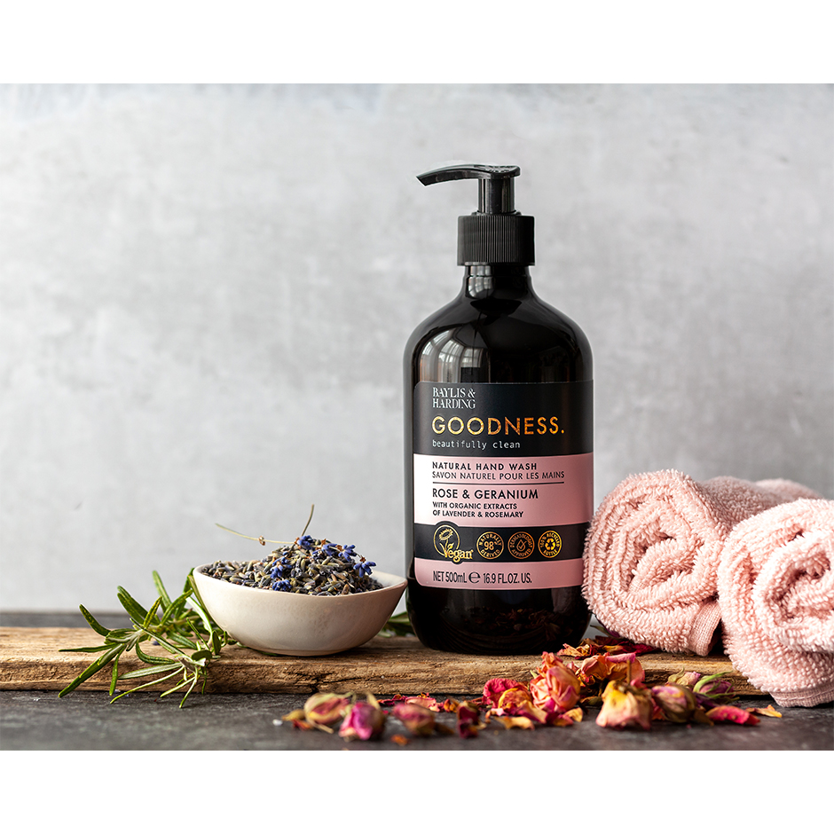 Alternativ bild 1 för Baylis & Harding Goodness Rose & Geranium Hand Wash 500 ml