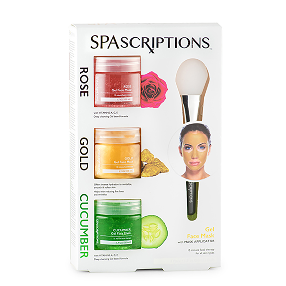 Gold, Rose & Cucumber Gel Masks, 150 ml Spascriptions Ansiktsmask