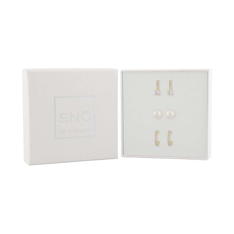 Together pearl ear set gold/white