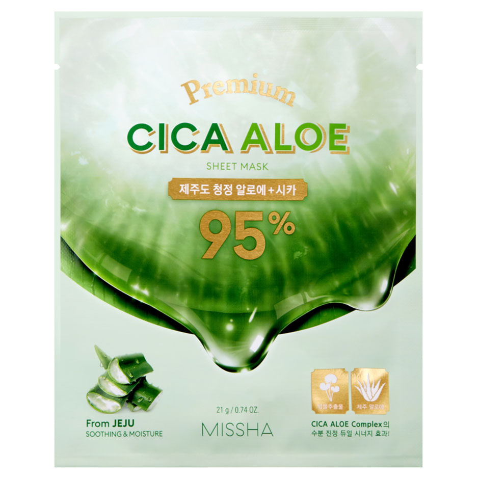Premium Cica Aloe Sheet Mask,  MISSHA Ansiktsmask