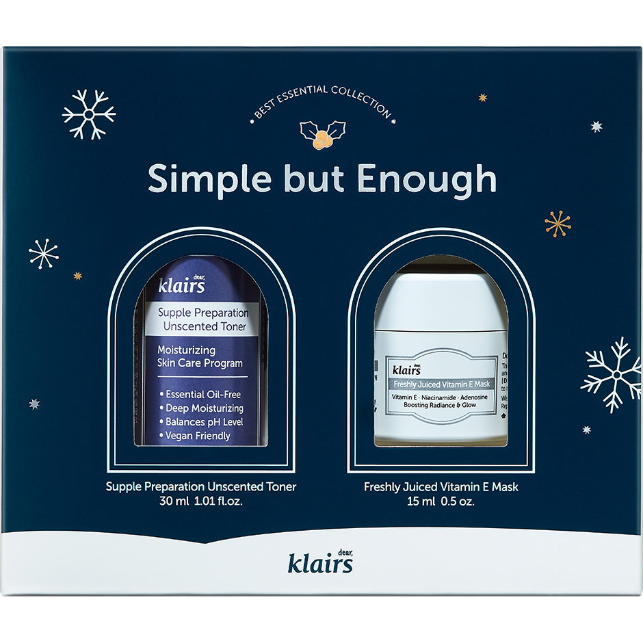 Klairs Simple but Enough - Skincare Kit Unscented Toner & Vitamin E Mask - 45 ml