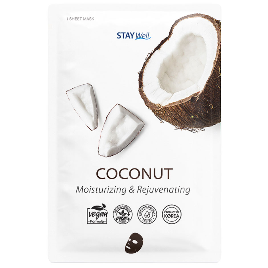 Vegan Sheet Mask Coconut,  Stay Well Ansiktsmask