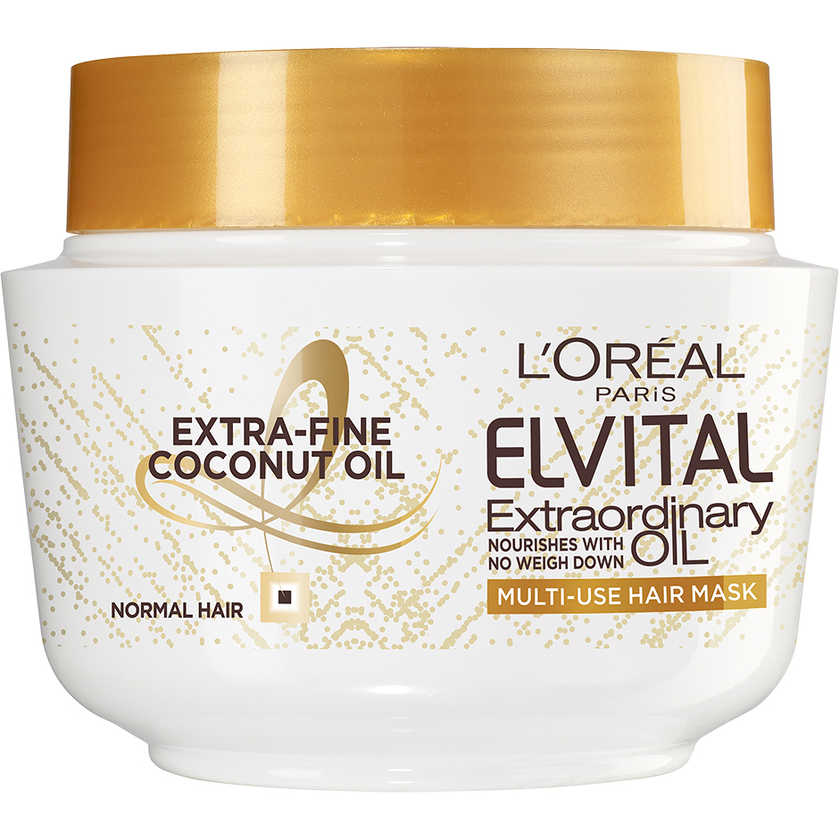 Köp Elvital Extraordinary Oil Coconut Multi-use hair Mask,  300 ml L'Oréal Paris Serum & hårolja fraktfritt
