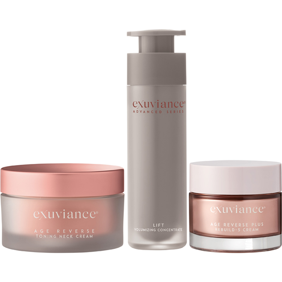 Exuviance Age Well Kit Toning Neck Cream, Lift Volumizing Concentrate, Rebuild-5