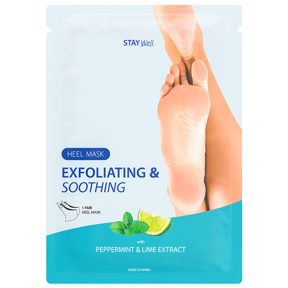 Exfoliating & Soothing Heel Mask Peppermint & Lime,  Stay Well Fotvård