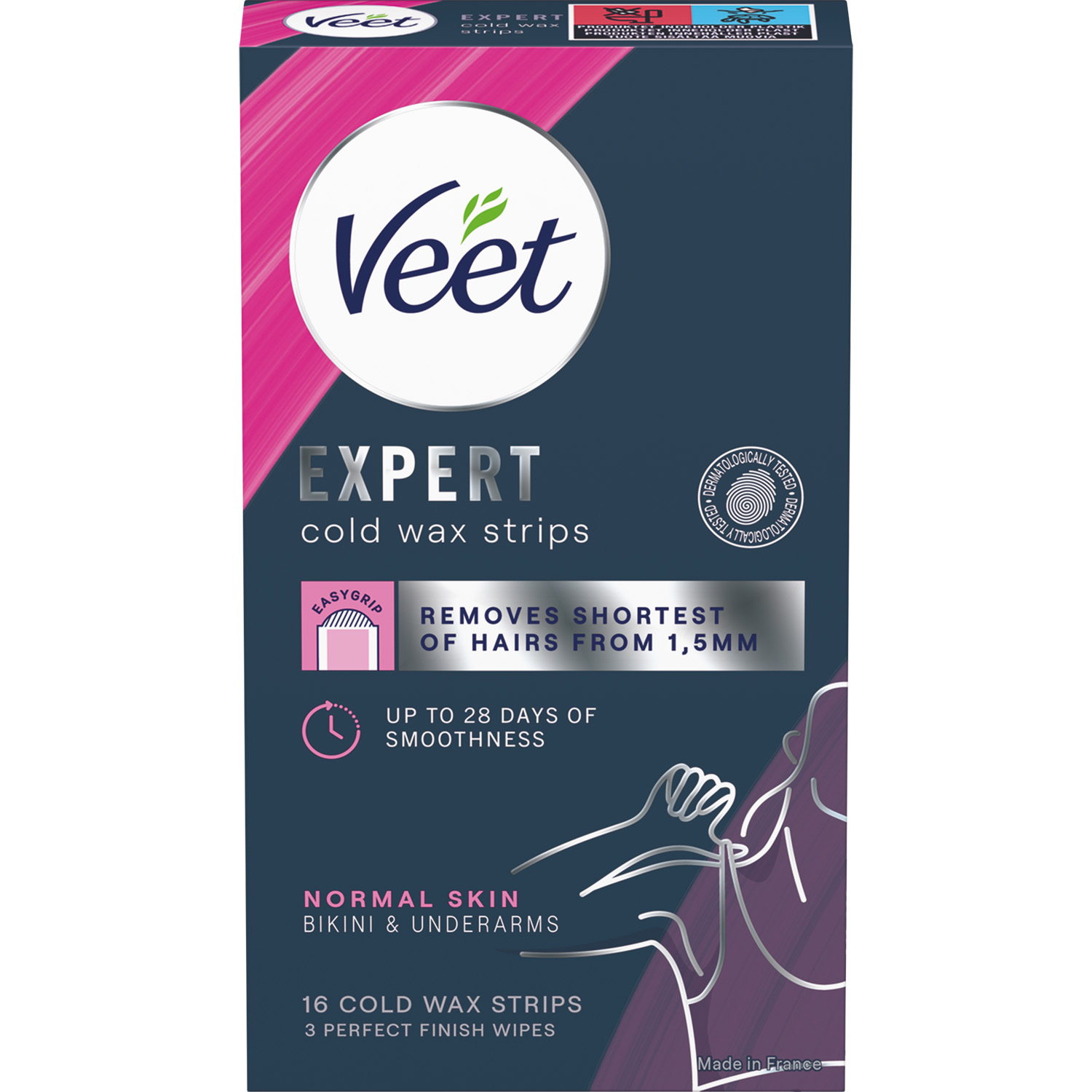 Veet Bikini & Underarm Wax Strips 16Pcs - pcs 16