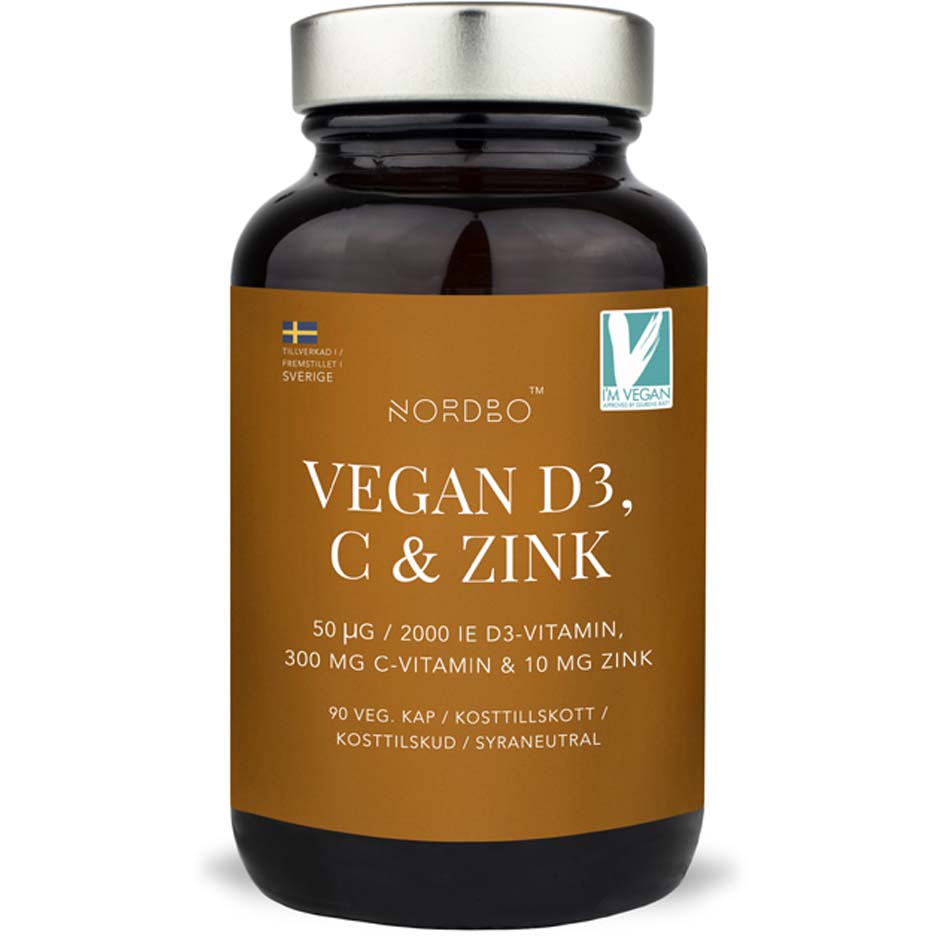 D3, C-vitamin & Zink, 90 st NORDBO Kosttillskott & Vitaminer