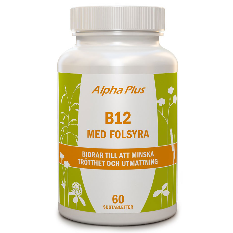 B12 med Folsyra,  Alpha Plus Kosttillskott & Vitaminer