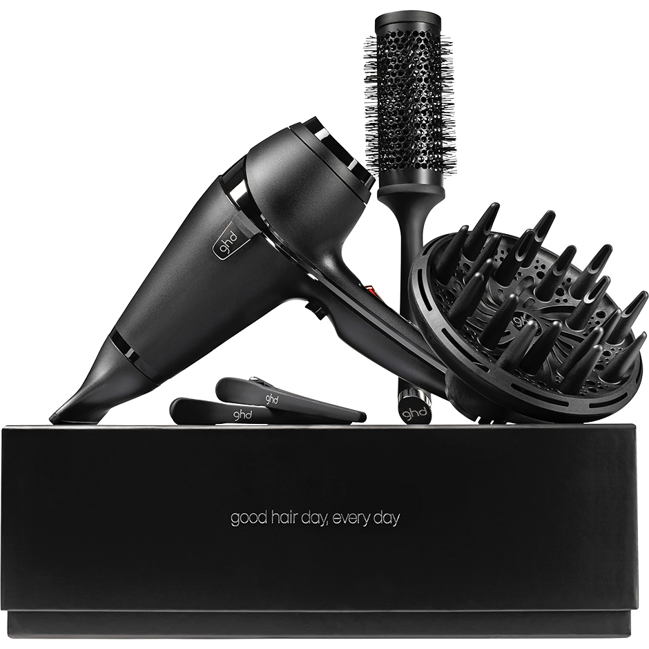 Köp ghd Air Professional Hair Drying Kit, Air Hairdryer, Vented Radial Brush, Sectioning Clips, Diffuser, Wide Nozzle & Protection cover ghd Hårfön fraktfritt