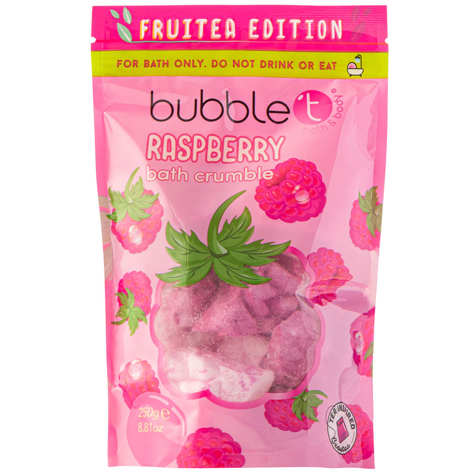 Fruitea Raspberry Bath Crumble, 250 g BubbleT Badbomber, badskum & badolja
