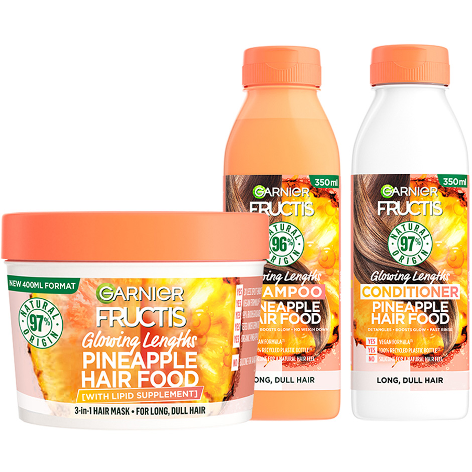 Garnier Hair Food Hair Food Pineapple Shampoo 350ml + Hair Food Pineapple Conditioner 350ml + Hair Food Pineapple Mask 400ml