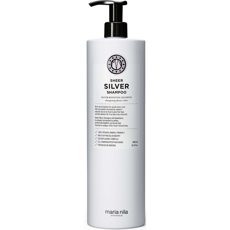 Köp Maria Nila Care Sheer Silver Colour Guard Shampoo,  1000ml Maria Nila Silverschampo fraktfritt