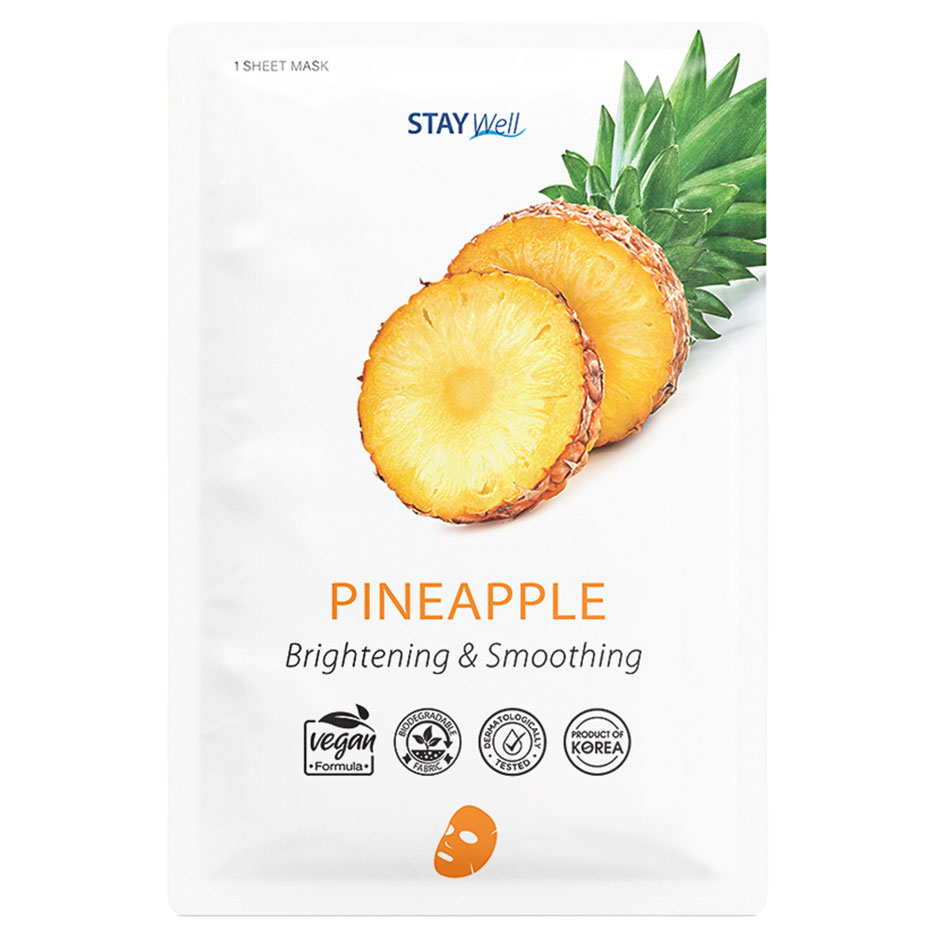 Vegan Sheet Mask Pineapple,  Stay Well Ansiktsmask