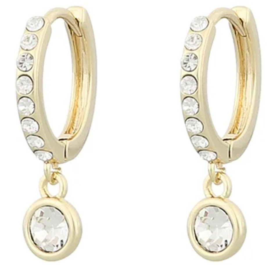 Nine small ring pendant ear gold/clear