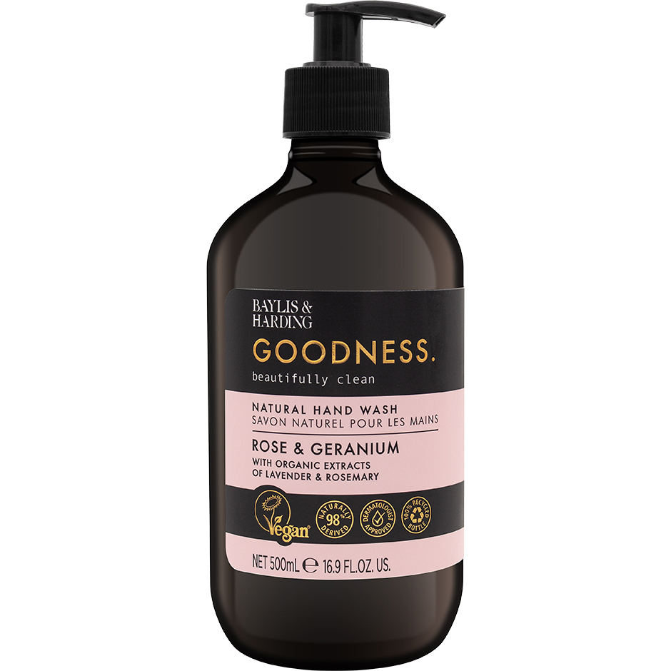 Goodness Rose & Geranium Hand Wash, 500 ml Baylis & Harding Handtvål