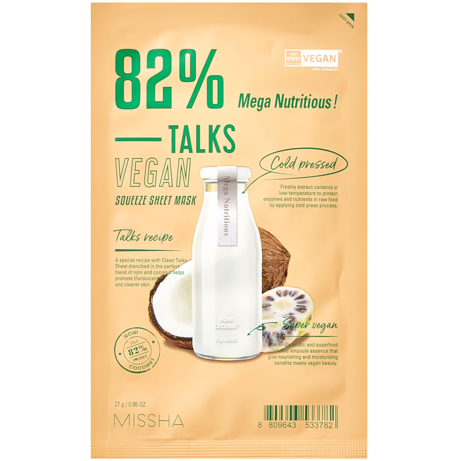 Talks Vegan Squeeze Sheet Mask [Mega Nutritious], 27 g MISSHA Ansiktsmask
