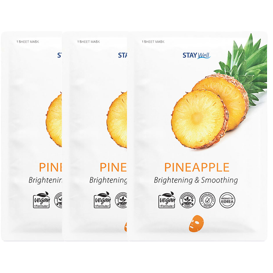 Vegan Sheet Mask Pineapple,  Stay Well Hudvård
