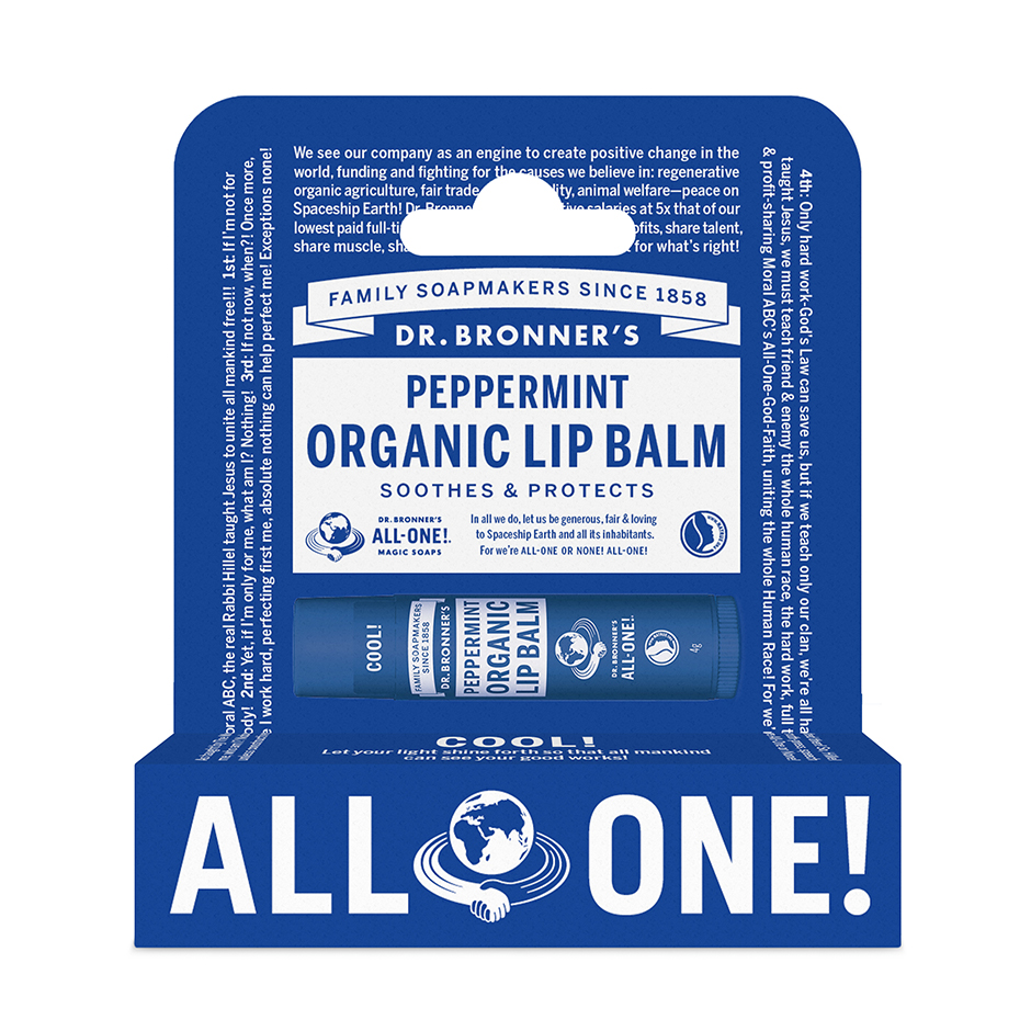 Peppermint Organic Lip Balm Hang Pack, 5 g Dr. Bronner's Läppbalsam