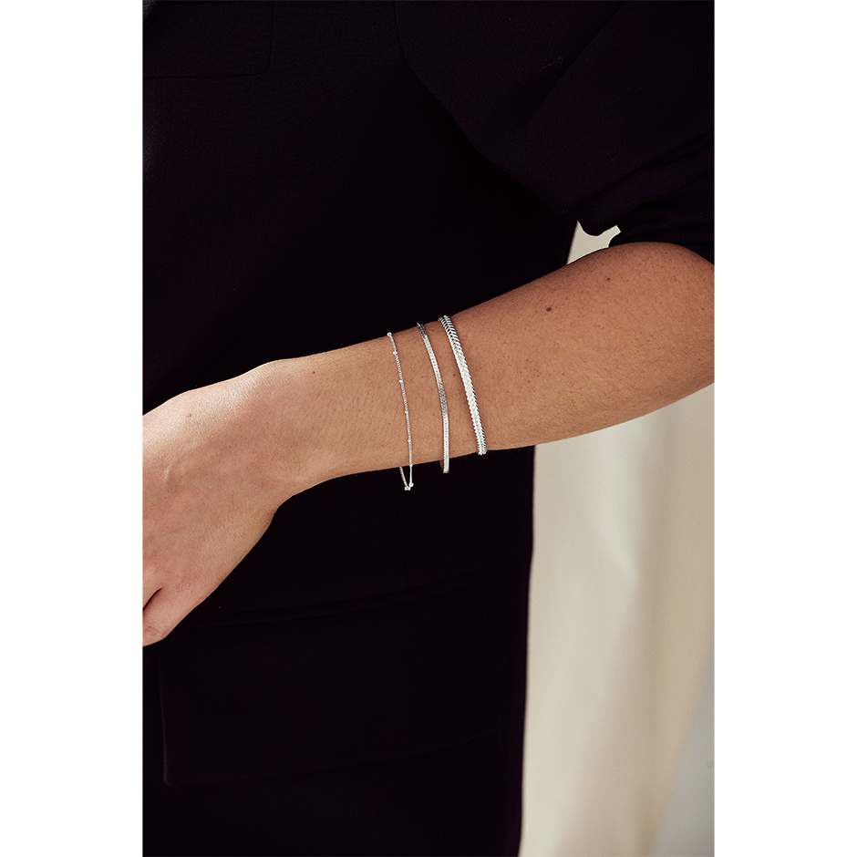 Plaited Metal Bangle Silver