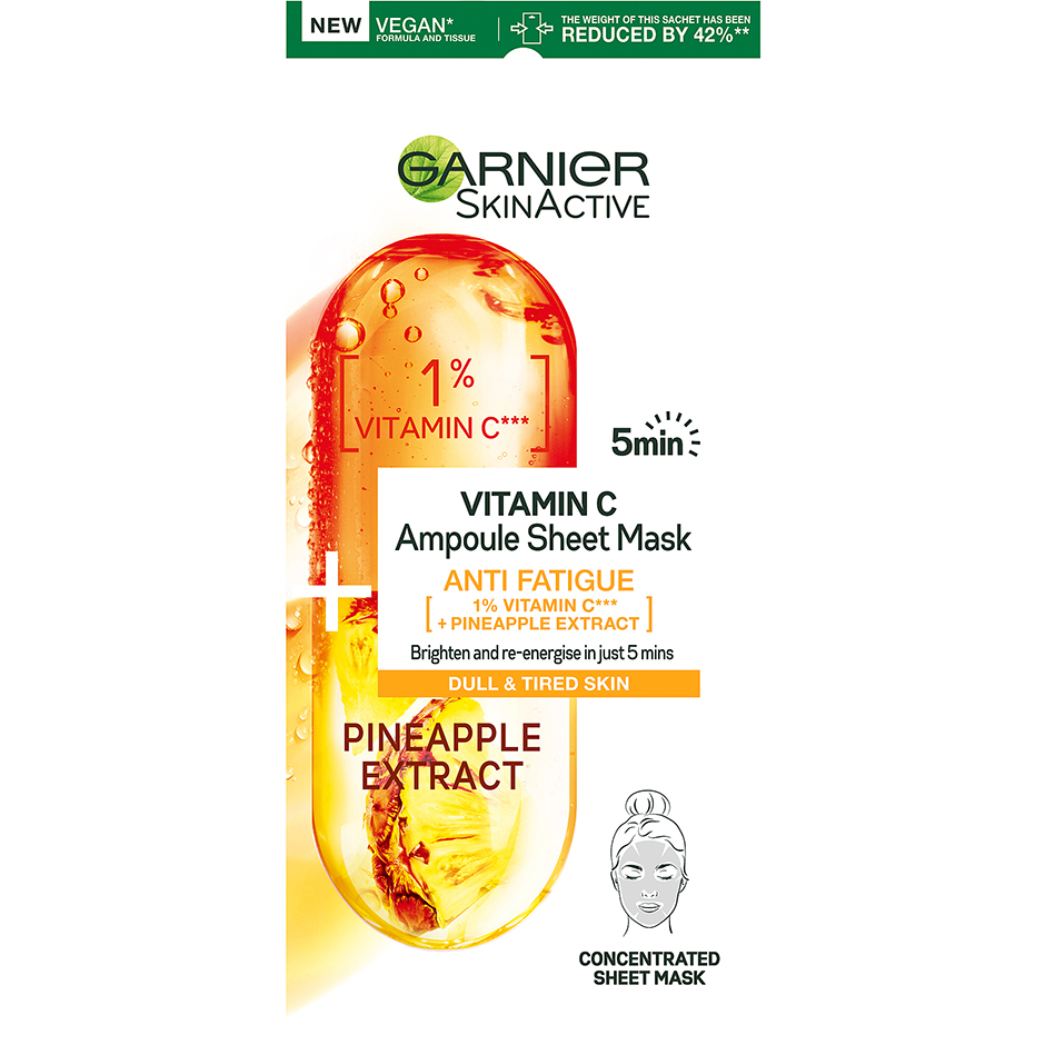 Vitamin C Ampoule Sheet Mask, 15 g Garnier Ansiktsmask