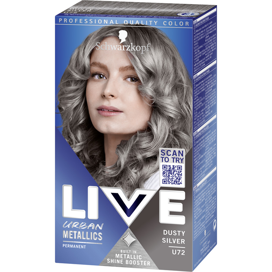 Schwarzkopf Live Urban Metallics U72 Dusty Silver,  Schwarzkopf Färg