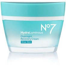 No7 Hydraluminous Overnight Recovery Cream for Dry Skin, Hydration