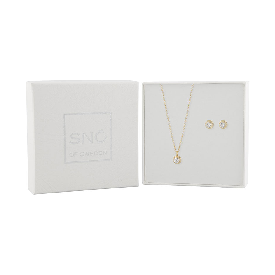 Together stone neck set gold/clear