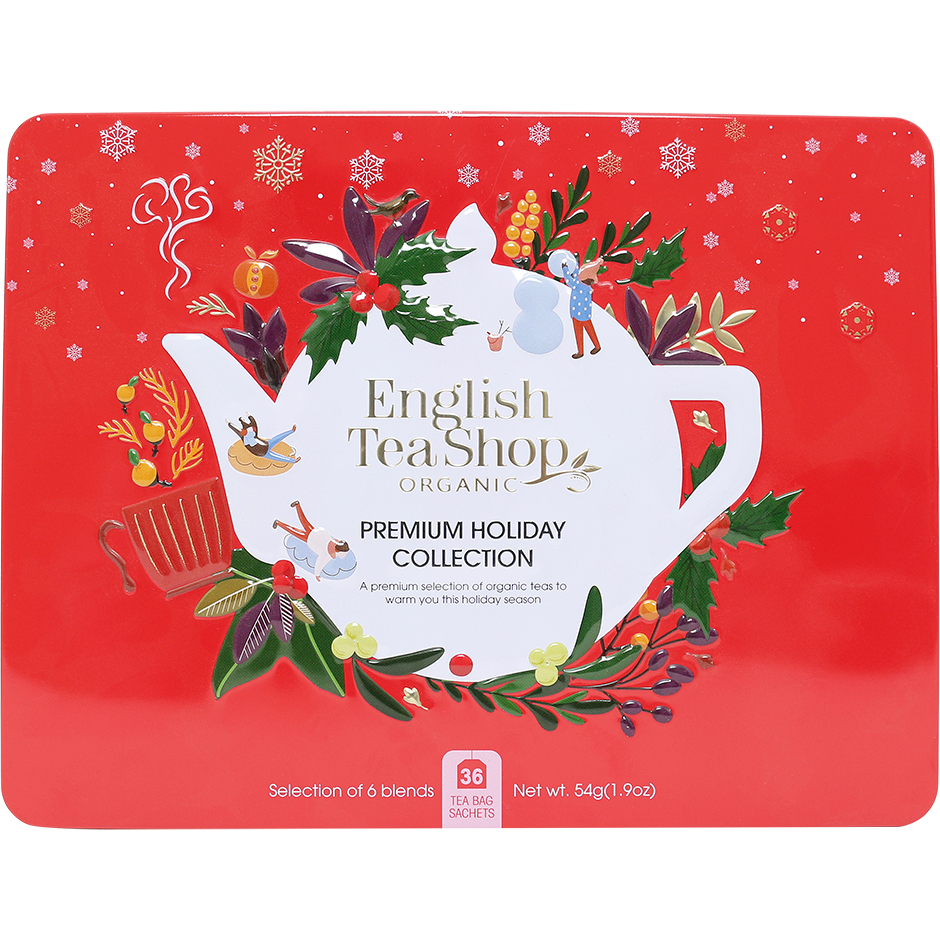 Premium Holiday Collection Red Gift Tin, 54 g English Tea Shop Te & Kaffe
