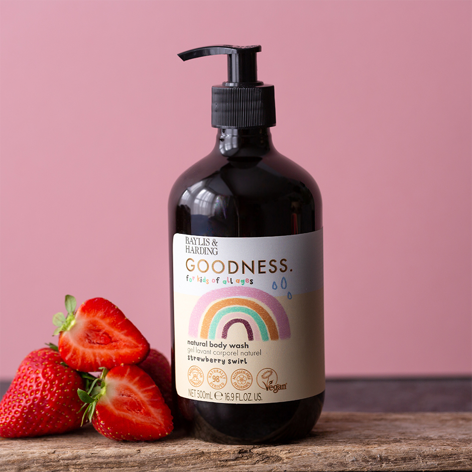 Alternativ bild 1 för Baylis & Harding Goodness Kids Strawberry Swirl Body Wash 500 ml