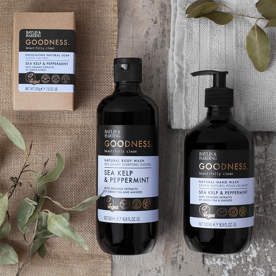 Alternativ bild 1 för Baylis & Harding Goodness Sea Kelp & Peppermint Body Wash 500 ml