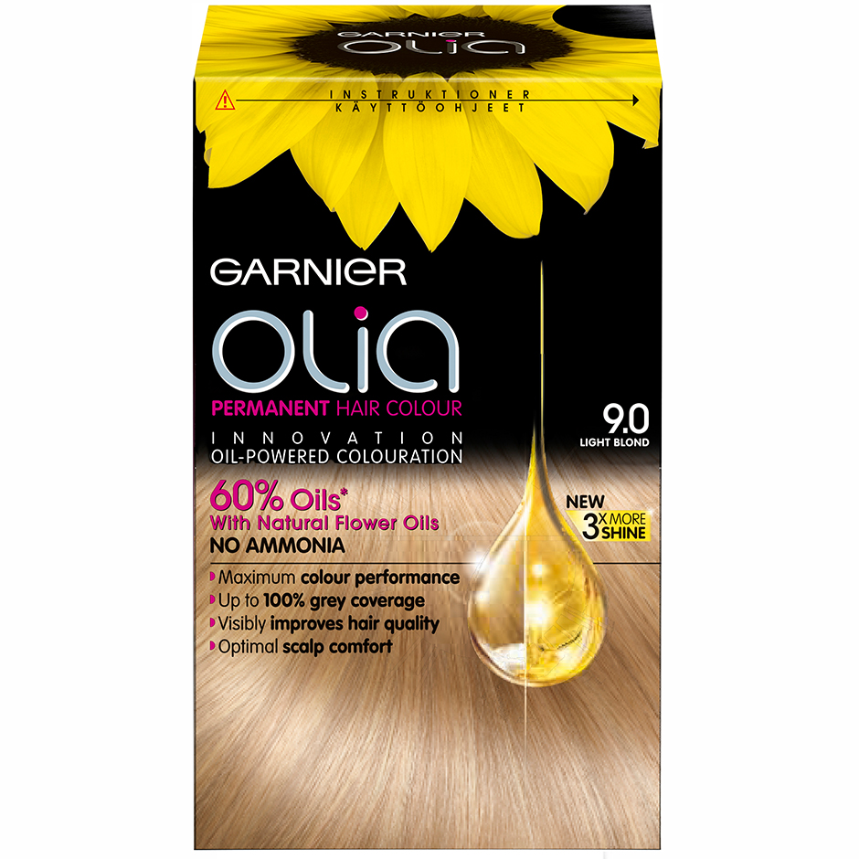 Köp Garnier Olia Permanent Hair Colour, 9.0 Light Blond, 9.0 Light Blond Garnier Färg fraktfritt