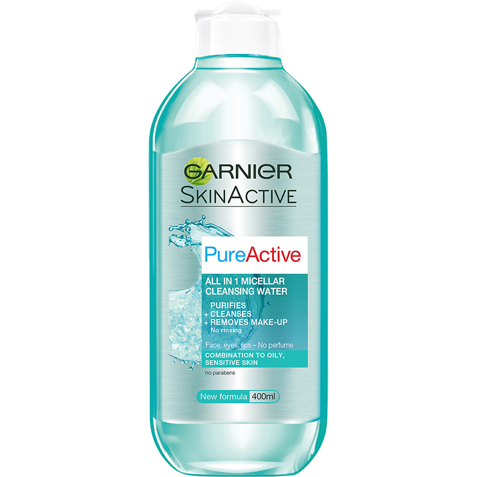 Köp Garnier Pure Active Micellar Water,  400 ml Garnier Sminkborttagning fraktfritt