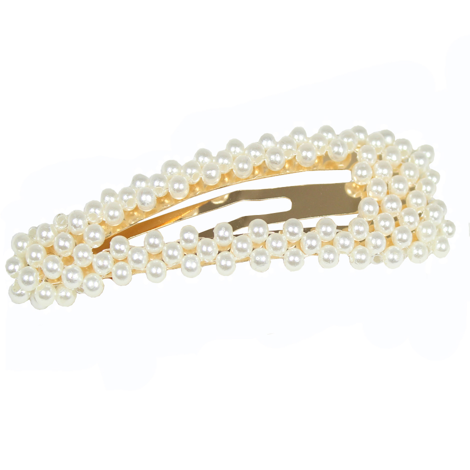 Köp Hair Slide 7 cm, White Pearls H.A.I.R Hårsnoddar & Hårband fraktfritt