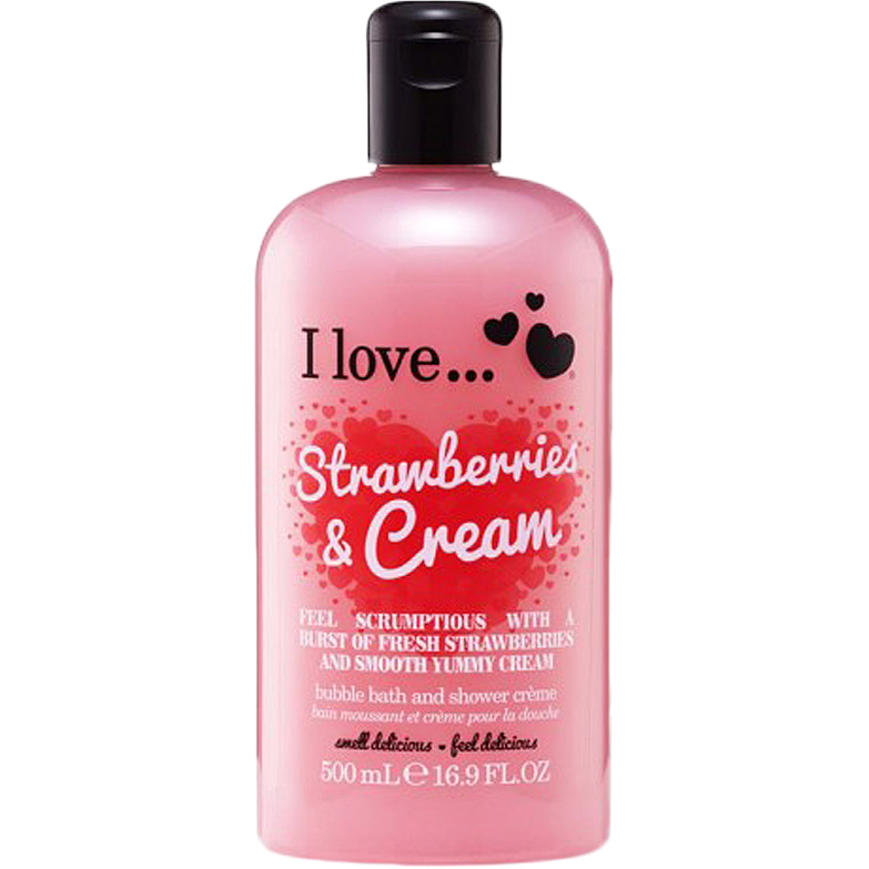 I Love... Strawberries & Milkshake Bath & Shower Crème, 500 ml I love… Badbomber, badskum & badolja